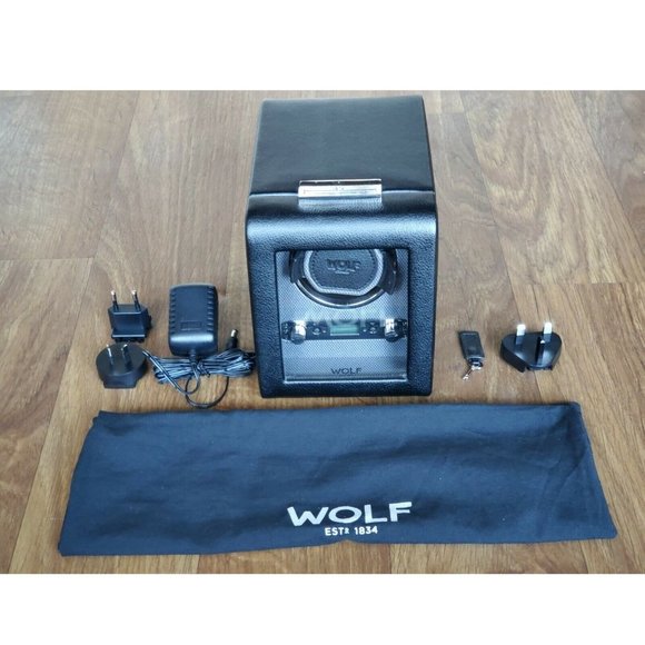 Wolf Winder Viceroy 456002 Black Module 2.7 Single Watch Winder with Cover‎ NWOT - Picture 1 of 8
